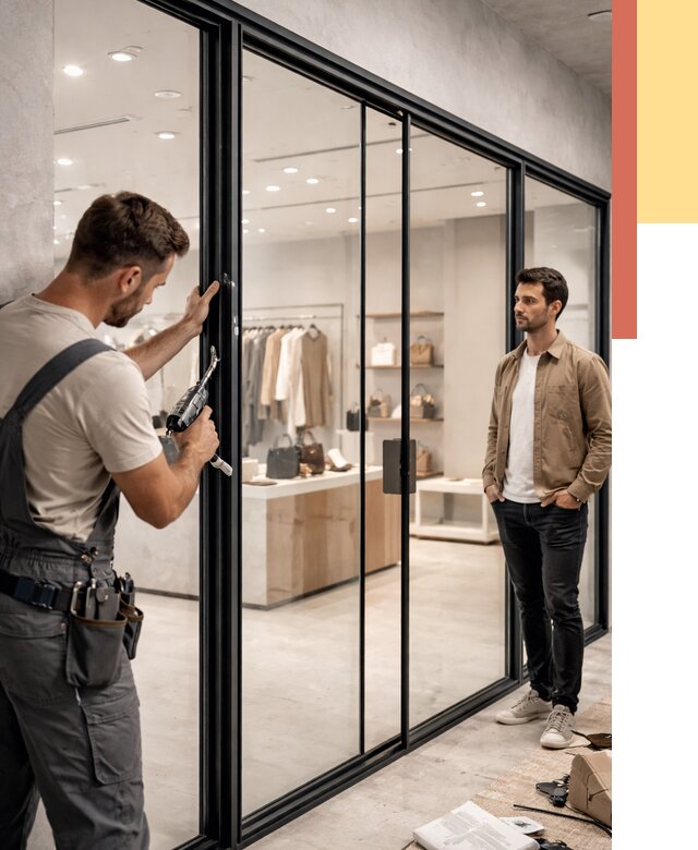 Стеклянные перегородки для магазинов в Горячем Ключе от 8473 руб. под ключ | ОТДЕЛОЧНИК-Грч