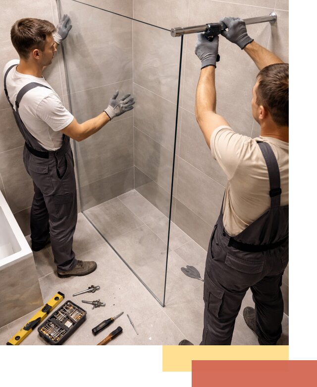 Стеклянные перегородки для душа в Горячем Ключе — изготовление и монтаж