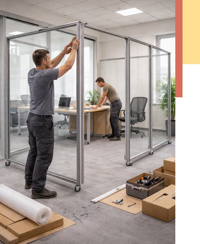 Мобильные офисные перегородки в Горячем Ключе от 12916 руб. — установка под ключ | ОТДЕЛОЧНИК-Грч