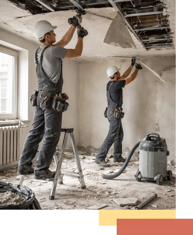 Демонтаж гипсокартонного потолка в Горячем Ключе быстро и аккуратно