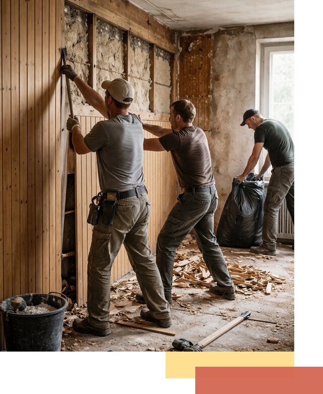 Демонтаж вагонки и вывоз материалов в Горячем Ключе