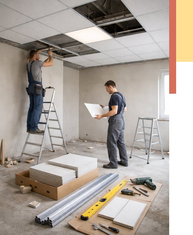 Монтаж потолка армстронг в Горячем Ключе от 4650 руб/м2 — быстрая установка под ключ | ОТДЕЛОЧНИК-Грч