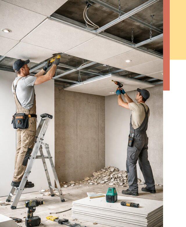 Монтаж акустического потолка в Горячем Ключе от 6716 руб/м2 — быстро и недорого | ОТДЕЛОЧНИК-Грч