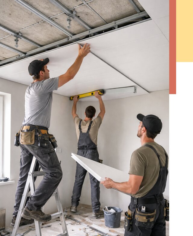 Монтаж потолка из ПВХ панелей в Горячем Ключе от 3617 руб./м2 — быстро и недорого | ОТДЕЛОЧНИК-Грч