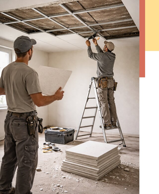 Замена плит подвесного потолка в Горячем Ключе от 1808 руб. быстро и недорого | ОТДЕЛОЧНИК-Грч