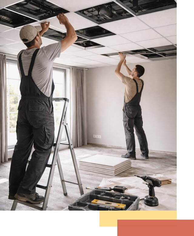 Замена плит подвесного потолка в Горячем Ключе быстро и качественно