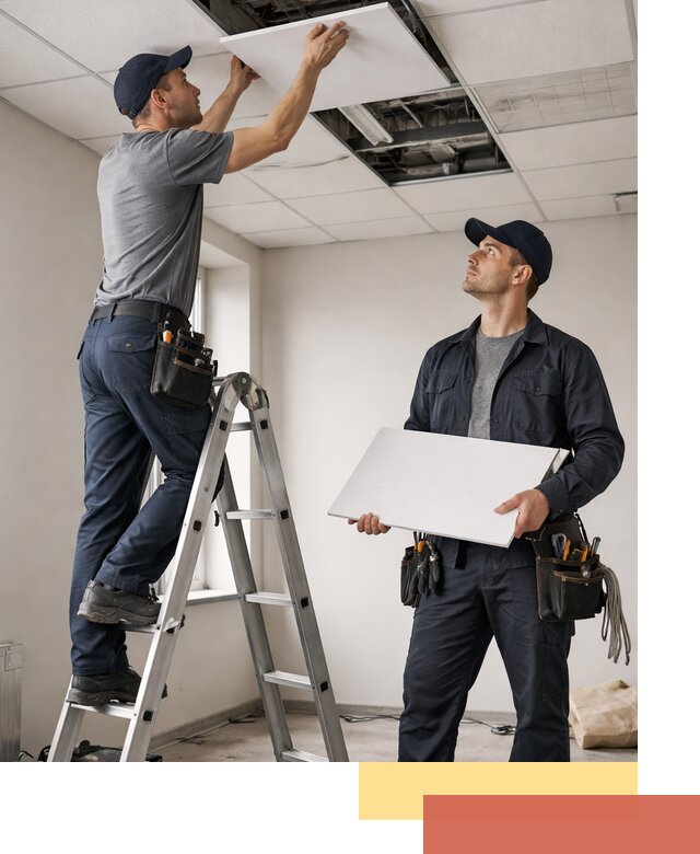 Обслуживание подвесного потолка в Горячем Ключе — ремонт и чистка