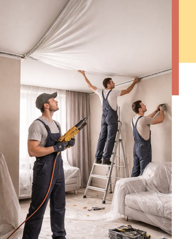 Установка натяжного потолка в Горячем Ключе от 4650 руб. | Быстро и недорого — ОТДЕЛОЧНИК-Грч