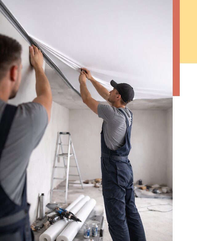 Монтаж матового натяжного потолка в Горячем Ключе от 4650 руб./м² — быстро и недорого | ОТДЕЛОЧНИК-Грч