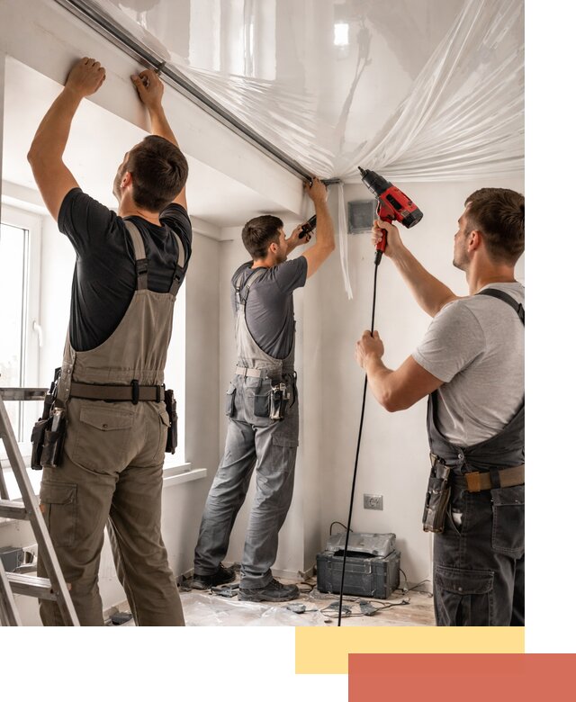 Монтаж глянцевого натяжного потолка в Горячем Ключе быстро и качественно