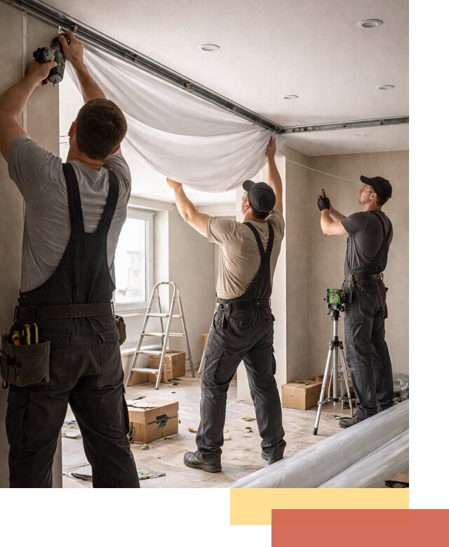 Монтаж парящего натяжного потолка под ключ в Горячем Ключе