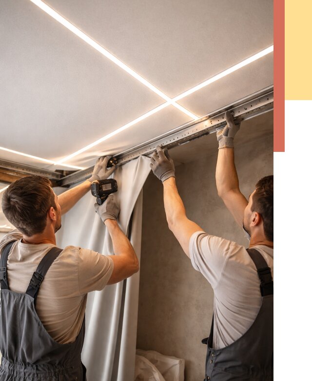 Монтаж натяжного потолка со световыми линиями в Горячем Ключе от 1240 руб. | ОТДЕЛОЧНИК-Грч