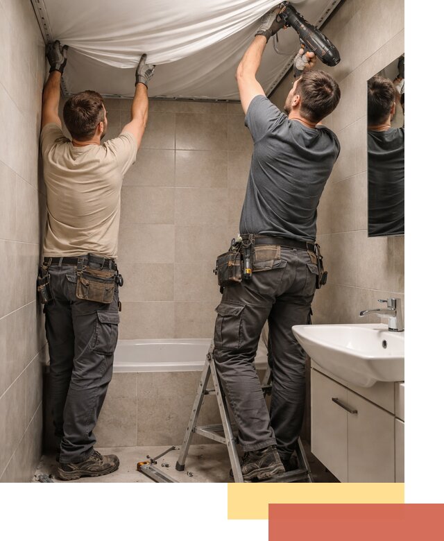 Монтаж натяжного потолка в ванной в Горячем Ключе быстро и качественно