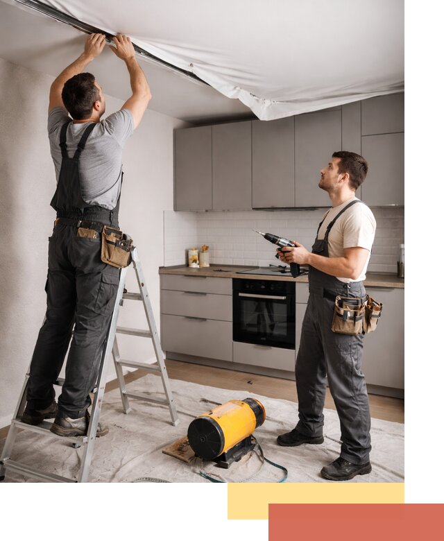 Монтаж натяжного потолка на кухне в Горячем Ключе