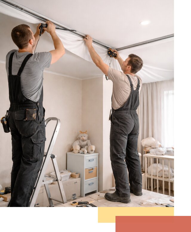 Монтаж натяжного потолка в детской комнате в Горячем Ключе