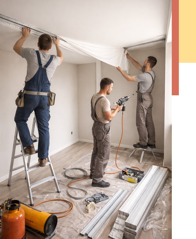 Монтаж натяжного потолка в студии в Горячем Ключе от 5683 руб. — быстро и недорого | ОТДЕЛОЧНИК-Грч