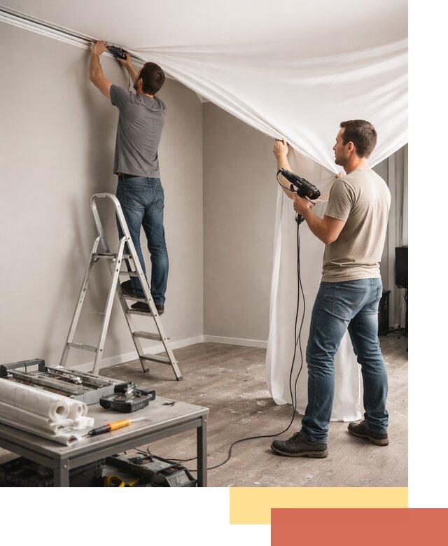 Монтаж натяжного потолка в студии в Горячем Ключе