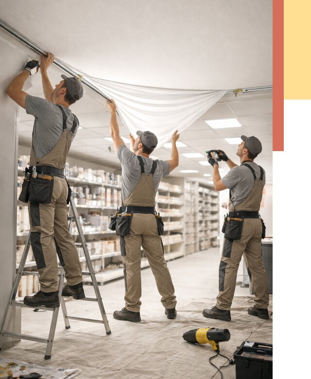 Монтаж натяжного потолка в магазине в Горячем Ключе от 4650 руб. быстро и недорого | ОТДЕЛОЧНИК-Грч