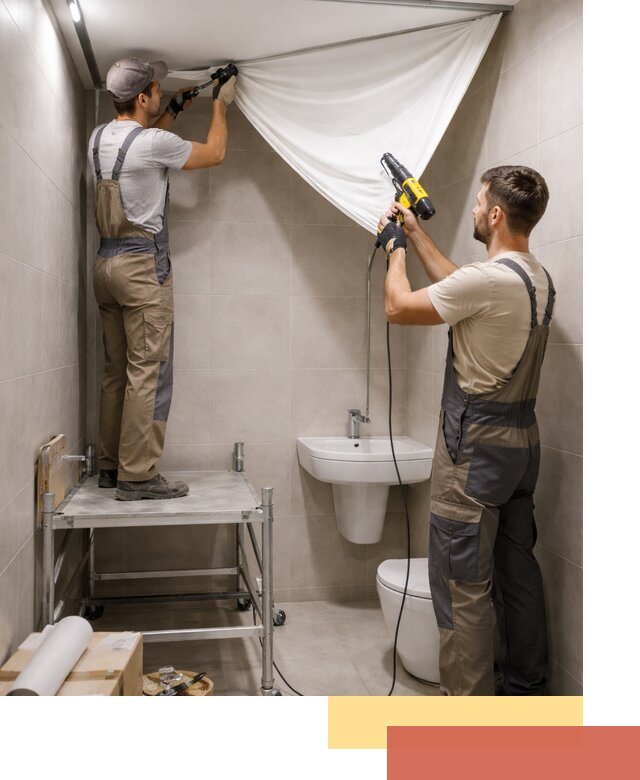 Монтаж натяжного потолка в санузле в Горячем Ключе