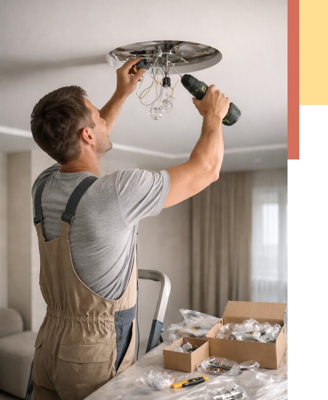 Установка люстры в натяжной потолок в Горячем Ключе от 1240 руб. | Быстро и недорого — ОТДЕЛОЧНИК-Грч