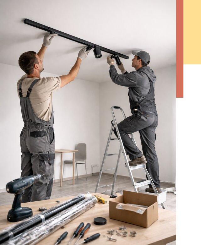 Установка трековых светильников в натяжной потолок в Горячем Ключе от 4340 руб. | ОТДЕЛОЧНИК-Грч