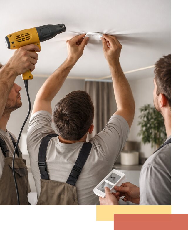 Ремонт прокола полотна натяжного потолка в Горячем Ключе