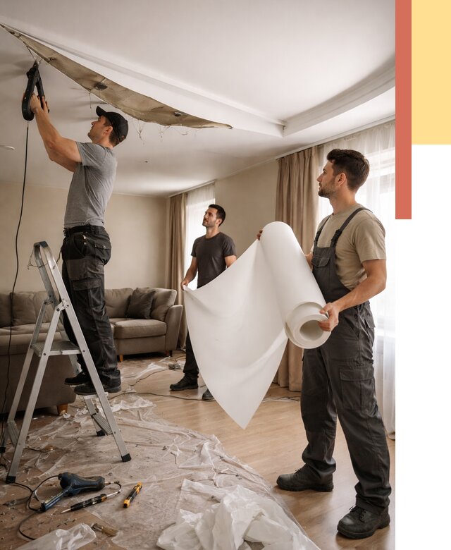 Замена полотна натяжного потолка в Горячем Ключе от 9816 руб. быстро и недорого | ОТДЕЛОЧНИК-Грч