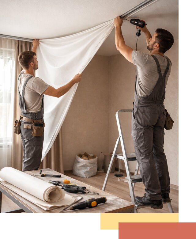 Замена полотна натяжного потолка в Горячем Ключе быстро и качественно