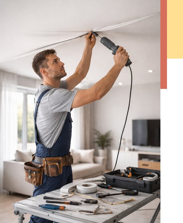 Ремонт натяжных потолков в Горячем Ключе от 9816 руб. под ключ — ОТДЕЛОЧНИК-Грч