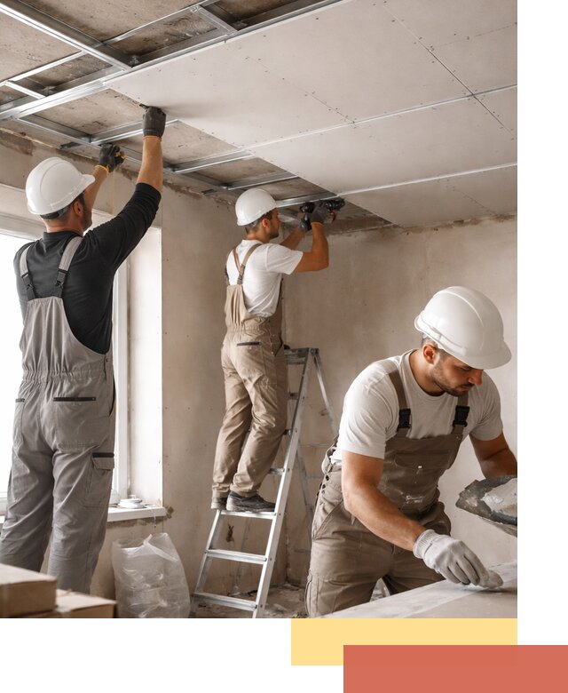 Одноуровневый потолок из гипсокартона в Горячем Ключе — монтаж и отделка