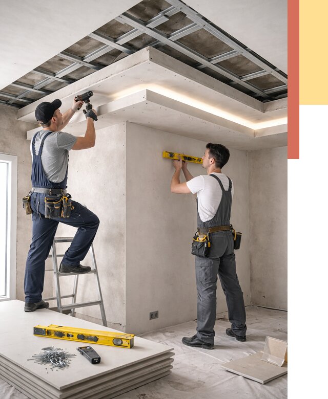 Двухуровневый потолок из гипсокартона в Горячем Ключе от 1498 руб. под ключ | ОТДЕЛОЧНИК-Грч