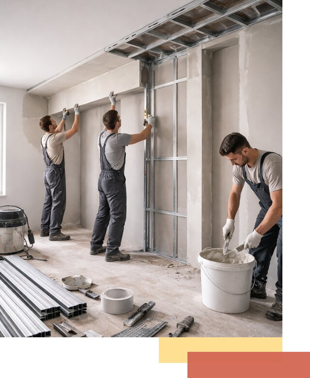 Монтаж потолка из гипсокартона с нишей в Горячем Ключе