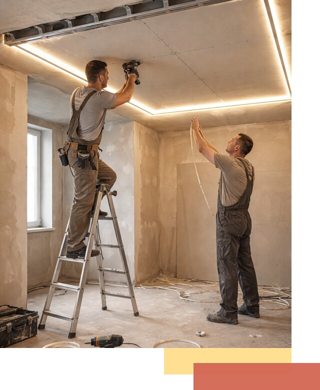 Потолок из гипсокартона с подсветкой в Горячем Ключе