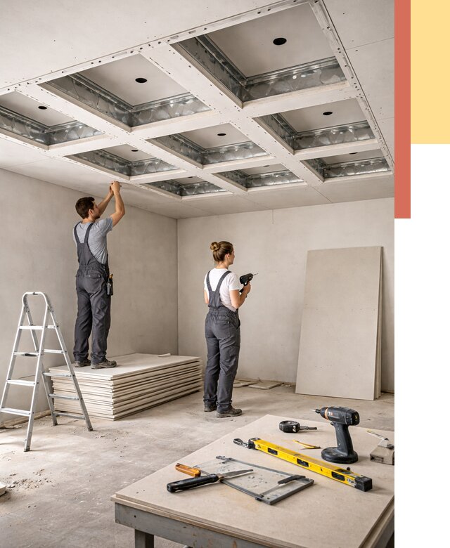 Кессонный потолок из гипсокартона в Горячем Ключе от 1912 руб. — монтаж и под ключ | ОТДЕЛОЧНИК-Грч