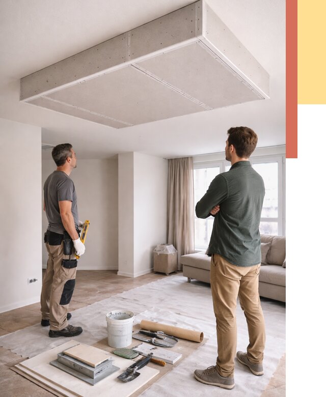 Короб на потолке из гипсокартона в Горячем Ключе от 2273 руб. — монтаж и услуги под ключ | ОТДЕЛОЧНИК-Грч