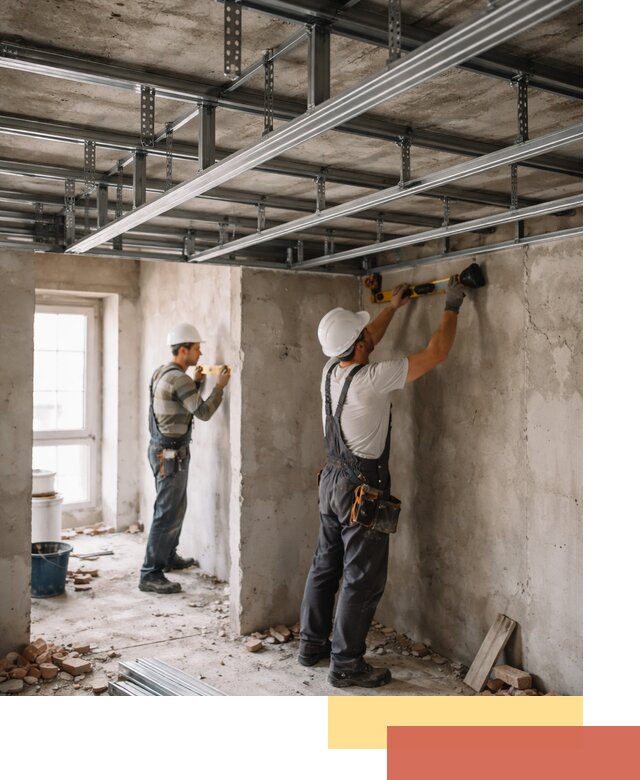 Монтаж каркаса потолка из профильного профиля в Горячем Ключе