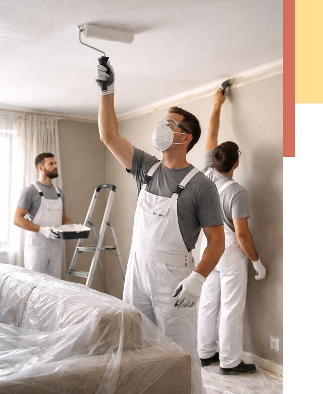 Покраска потолка водоэмельсионной краской в Горячем Ключе от 2273 руб/м² — услуги под ключ | ОТДЕЛОЧНИК-Грч