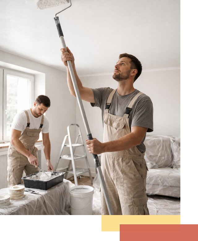 Покраска потолка водоэмульсионной краской в Горячем Ключе