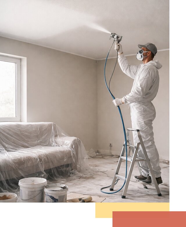 Покраска потолка краскопультом в Горячем Ключе быстро и качественно