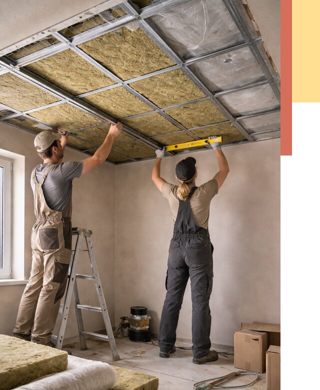 Шумоизоляция потолка в Горячем Ключе от 1292 руб. под ключ — услуги ОТДЕЛОЧНИК-Грч